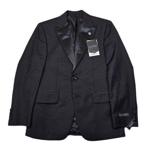 Lauren Ralph Lauren Tuxedo Jacket Mens 36S 36 Black Classic‎ Fit Wool $450 - Picture 1 of 11